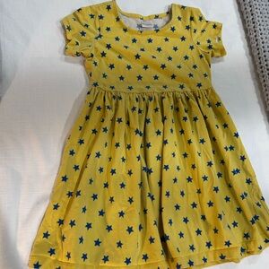 Hanna Andersson Yellow Star Print Kids Dress 6-7/120